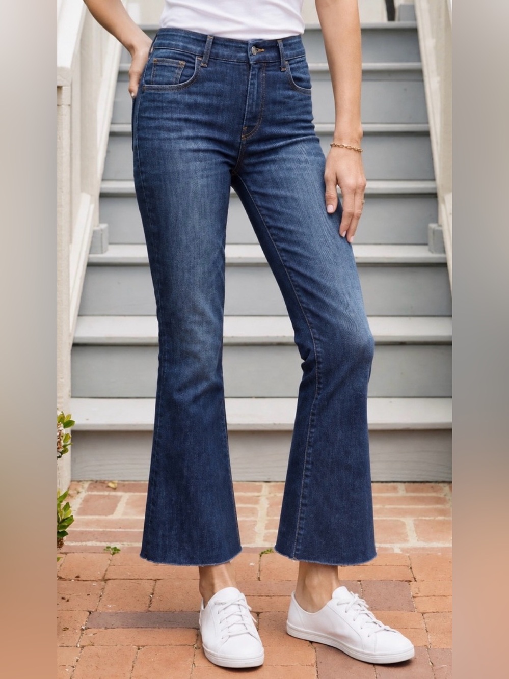 Frank & Eileen sz 26 Killian Jean Dark Blue Denim Flare zip fly great condition